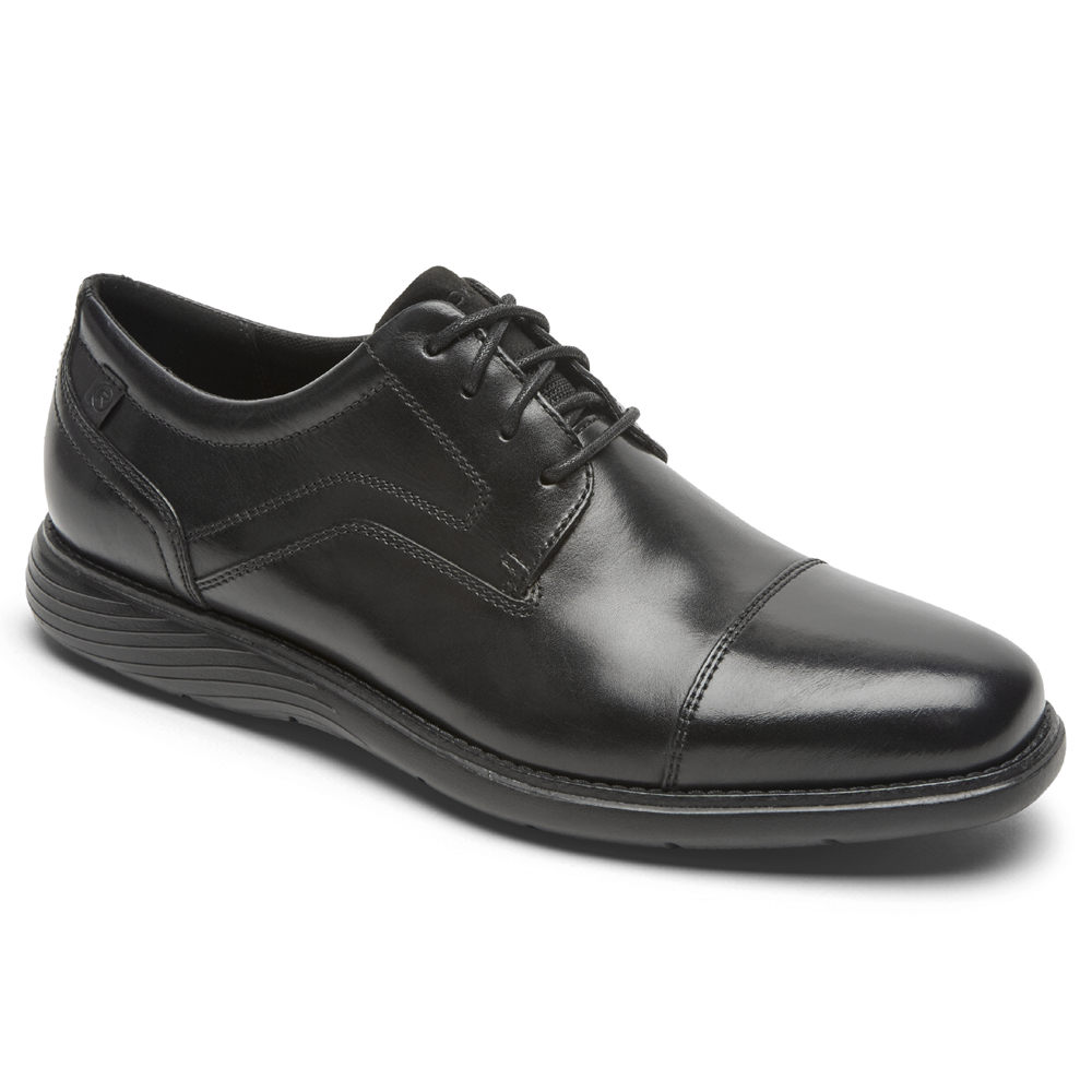 Rockport Mens Garett Cap Toe - Oxfords Black - YQF921546